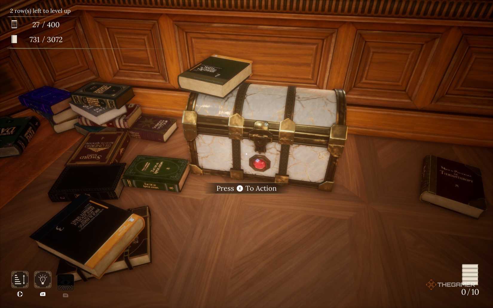 A locked chest in Librarian: Tidy Up The Arcane Library.