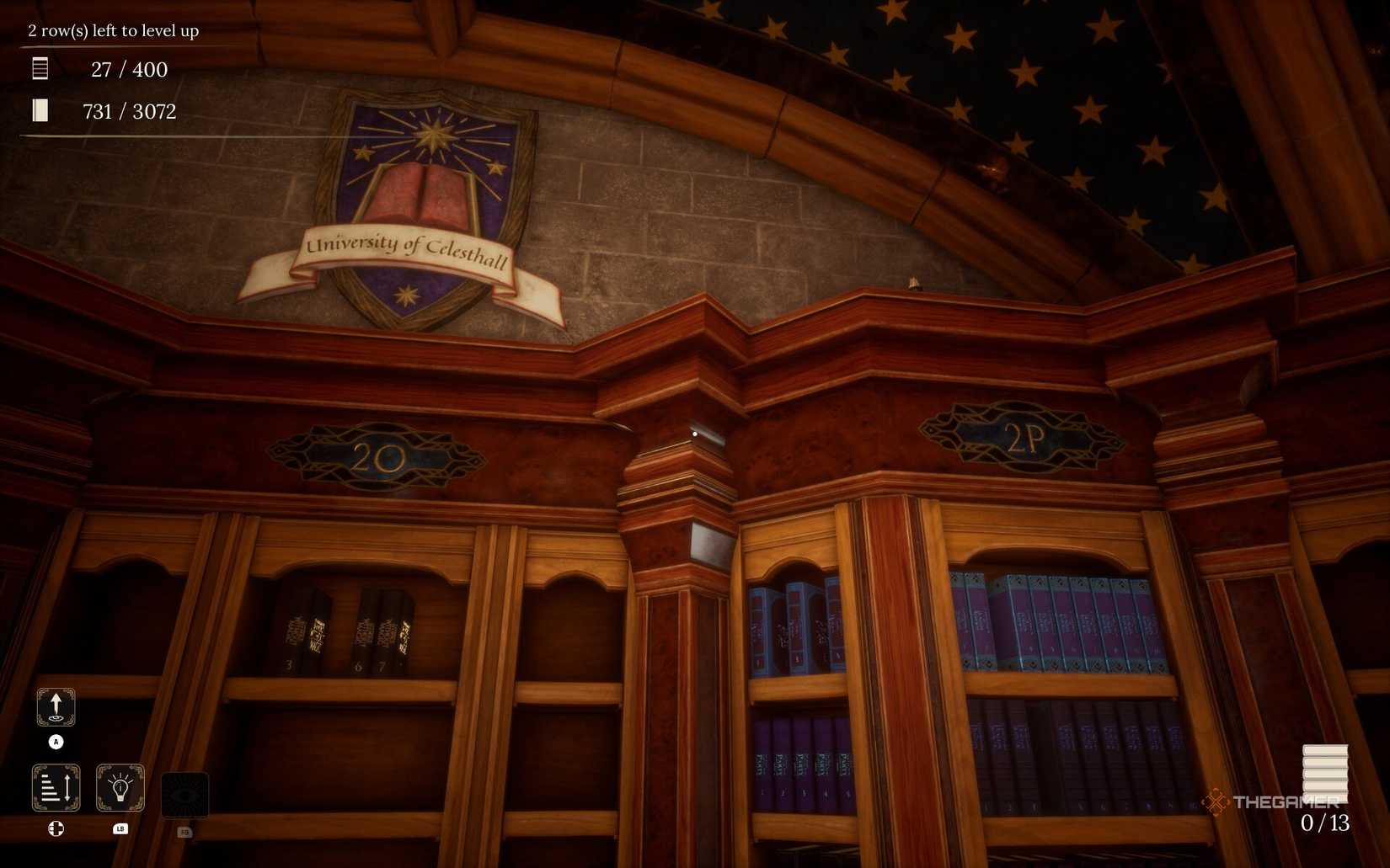 Shelves 2O and 2P in the Librarian: Organize the Arcane Library.
