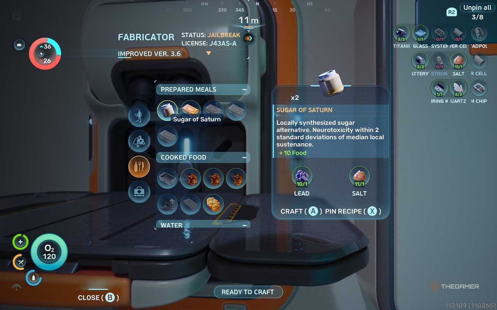 The recipe for Sugar of Saturn in Subnautica 2.