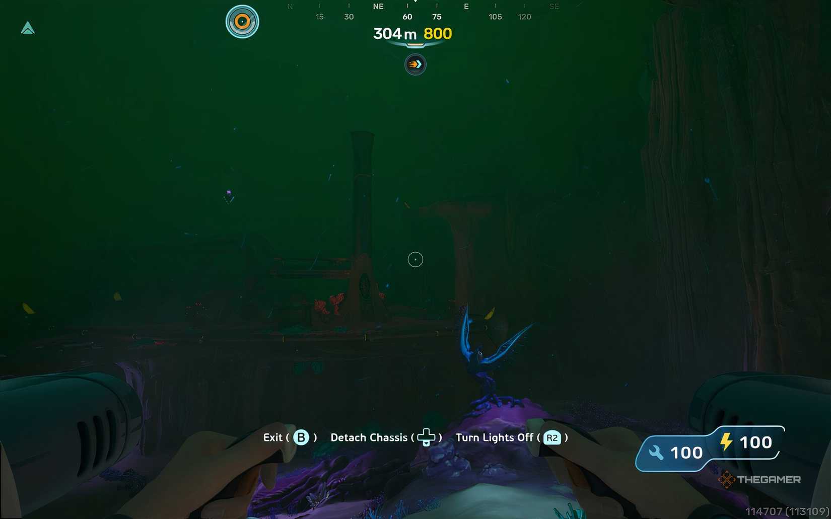 A Bloom Node at the edge of the power plant in Subnautica 2. 