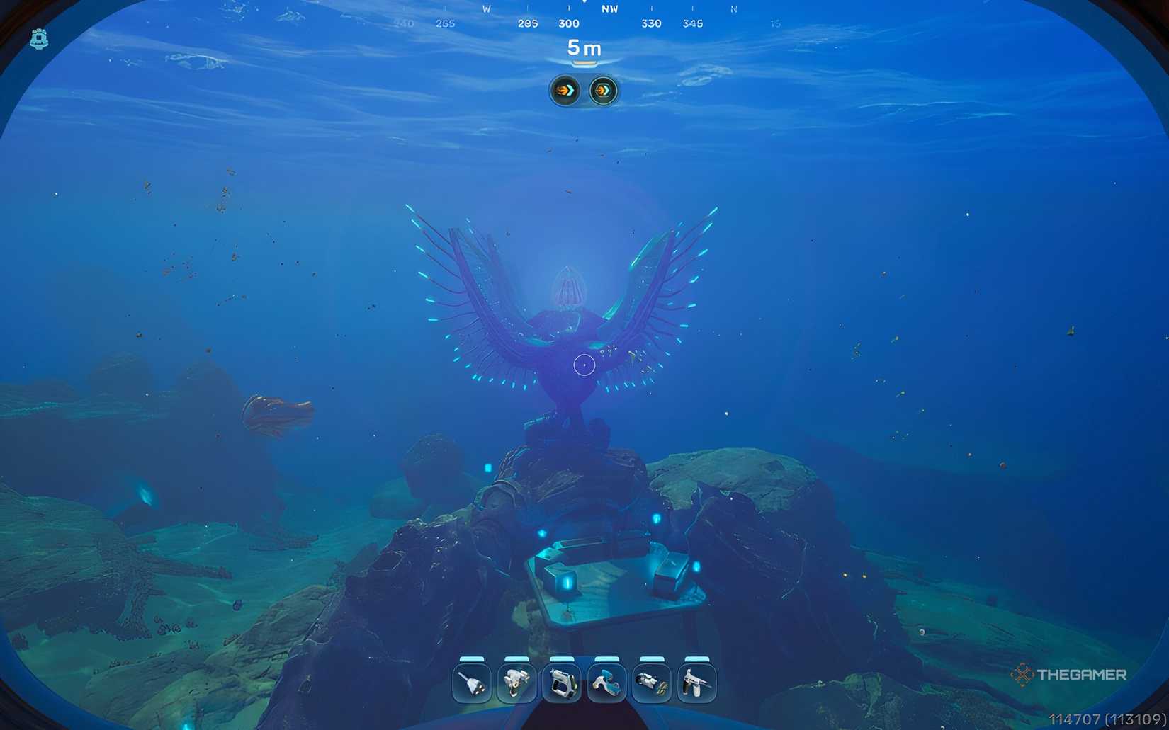 Angel Comb in the shallow waters of Subnautica 2. 