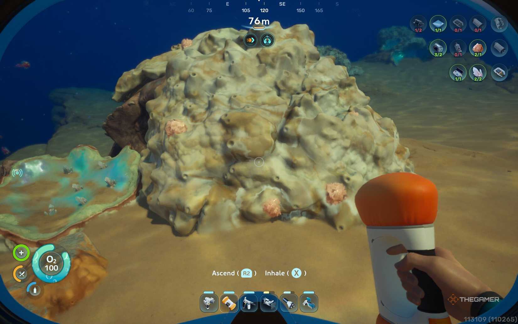 Salt on a dead coral shell in Subnautica 2.