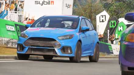 Driving in a car in Forza Horizon 6.