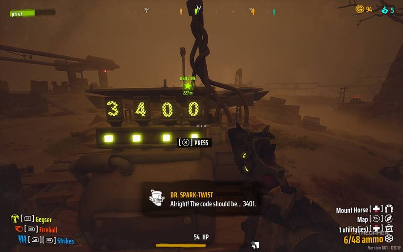 Enter a code from Dr. Spark-Twist in the Far Far West.