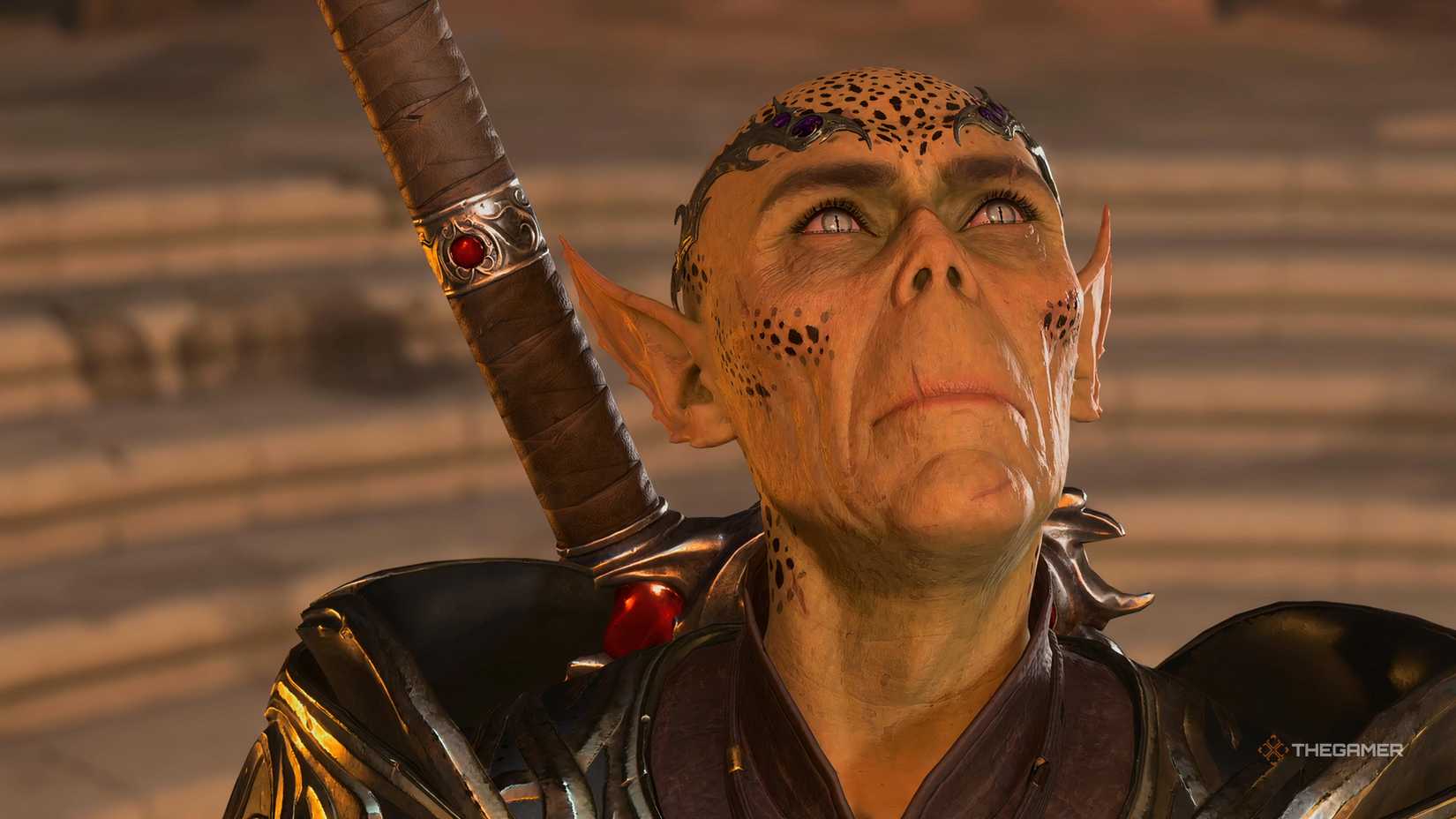 Close-up of the Inquisitor in Baldur's Gate 3.