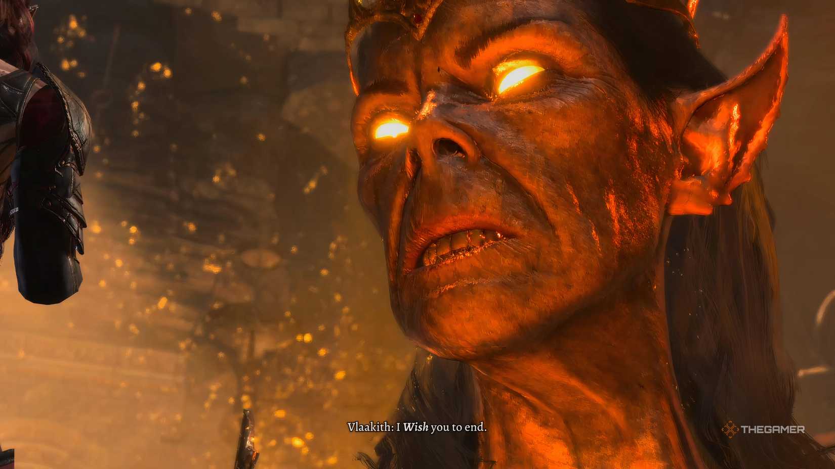 Vlaakith yells at the player in Baldur's Gate 3.