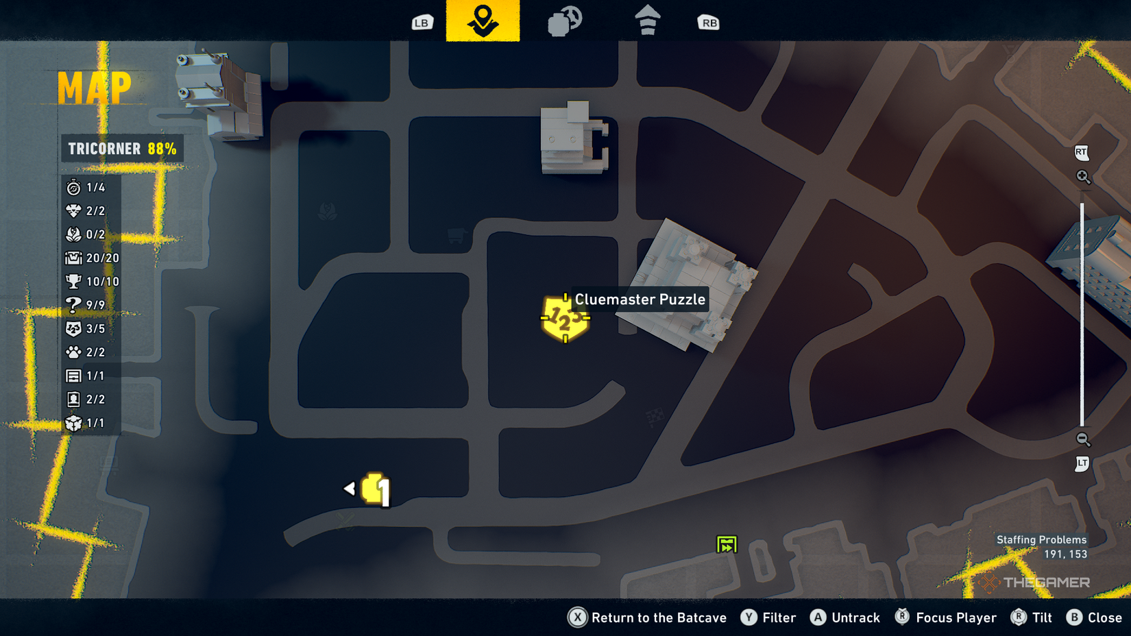 Lego Batman: Legacy Of The Dark Knight Cluemaster puzzle.