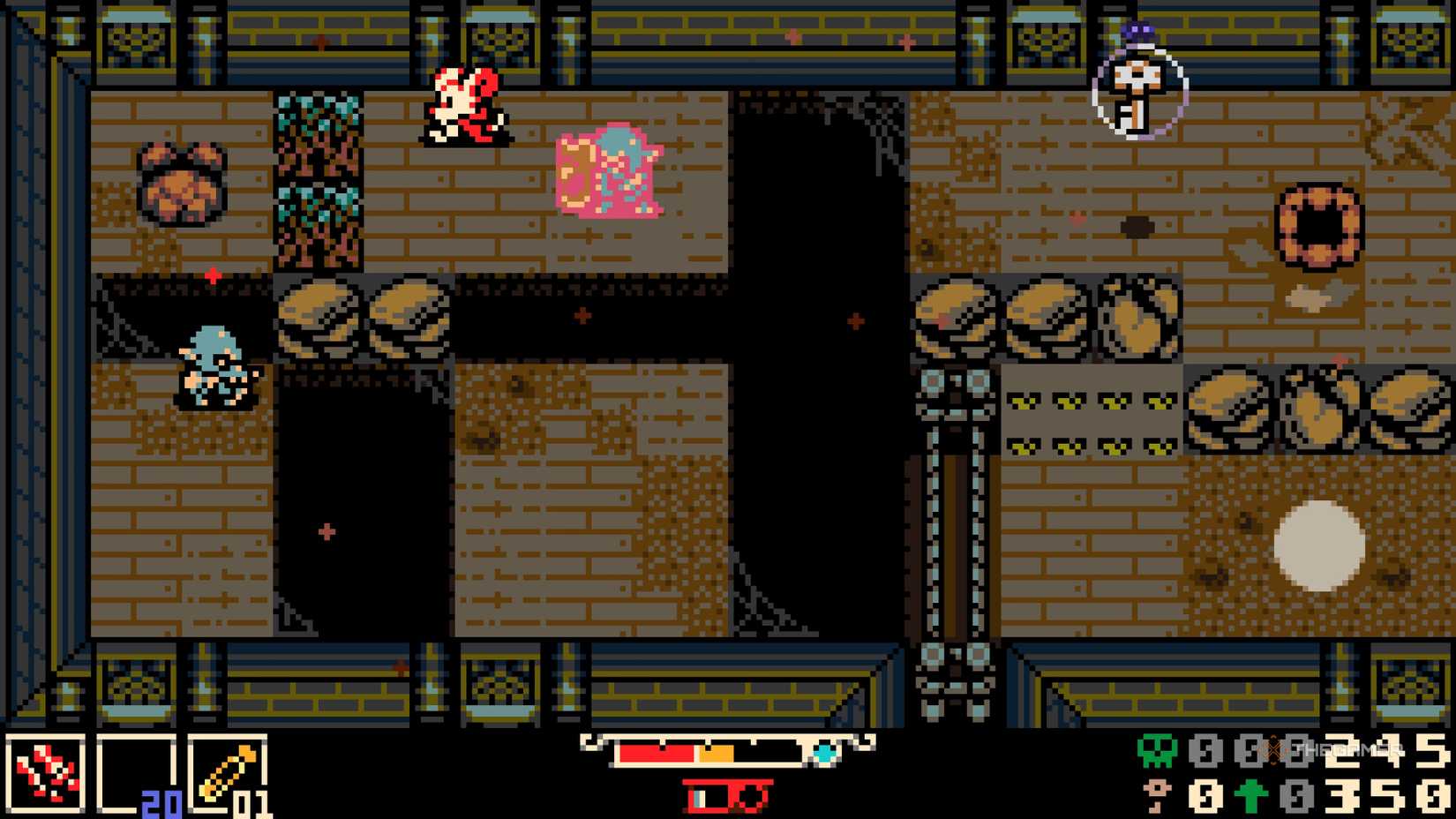 In Mina the Hollower, Mina attacks enemies and causes a health bar to appear below her.
