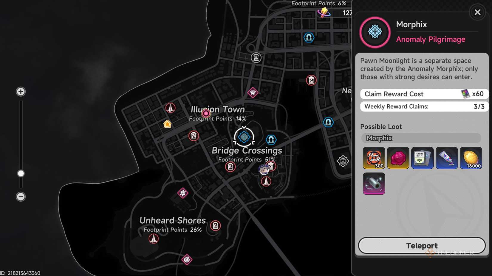 Neverness To Everness NTE Morphix boss location on the map.