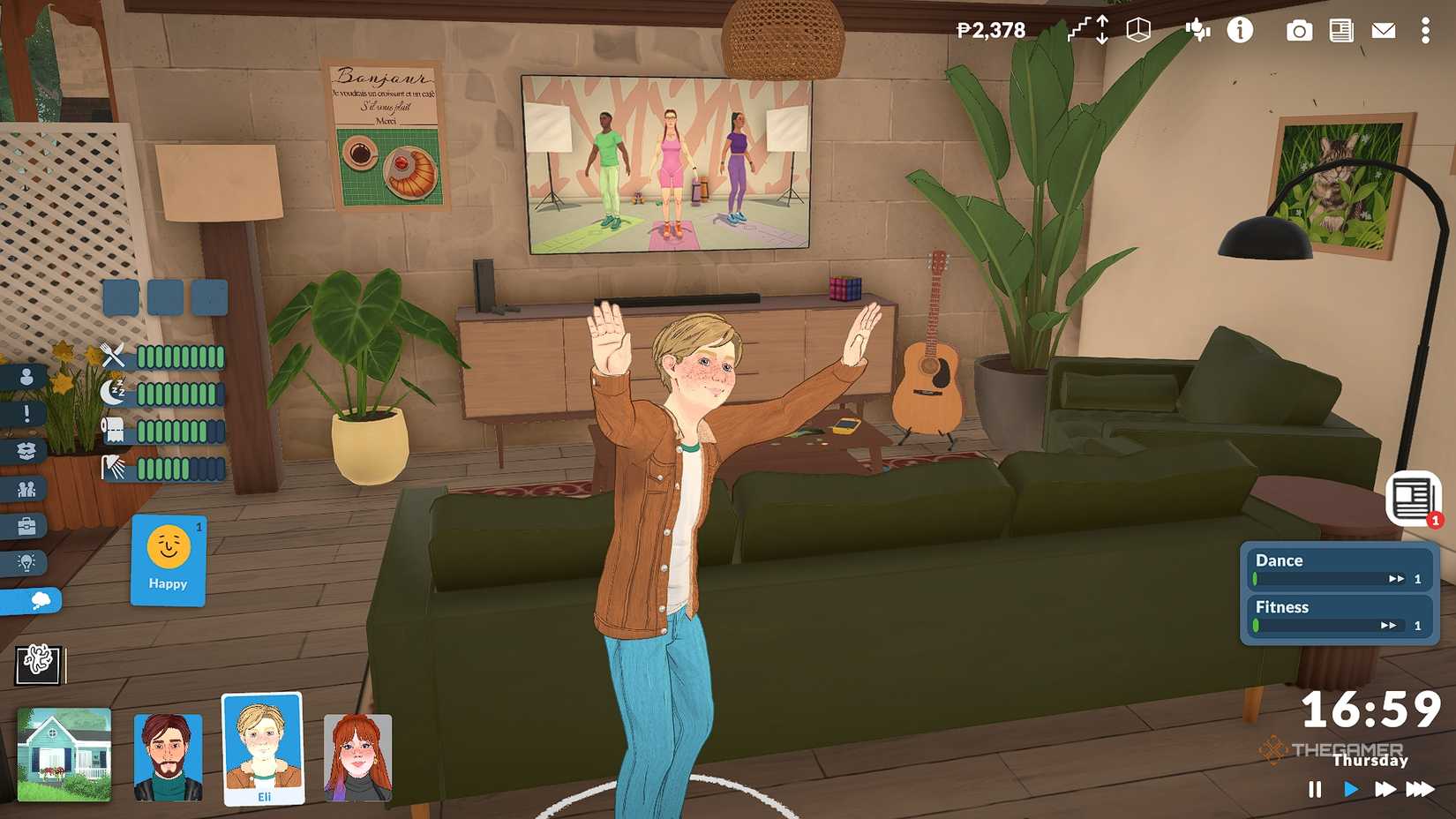 Paralives Young boy dancing in living room.