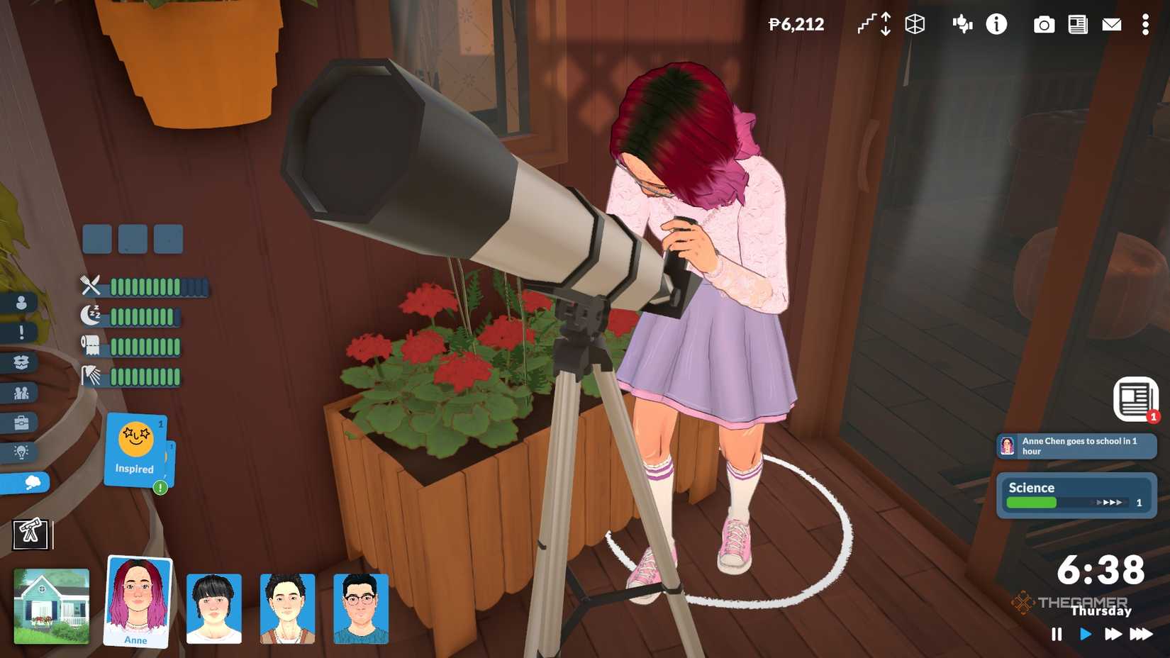 Paralives para looking through a telescope.