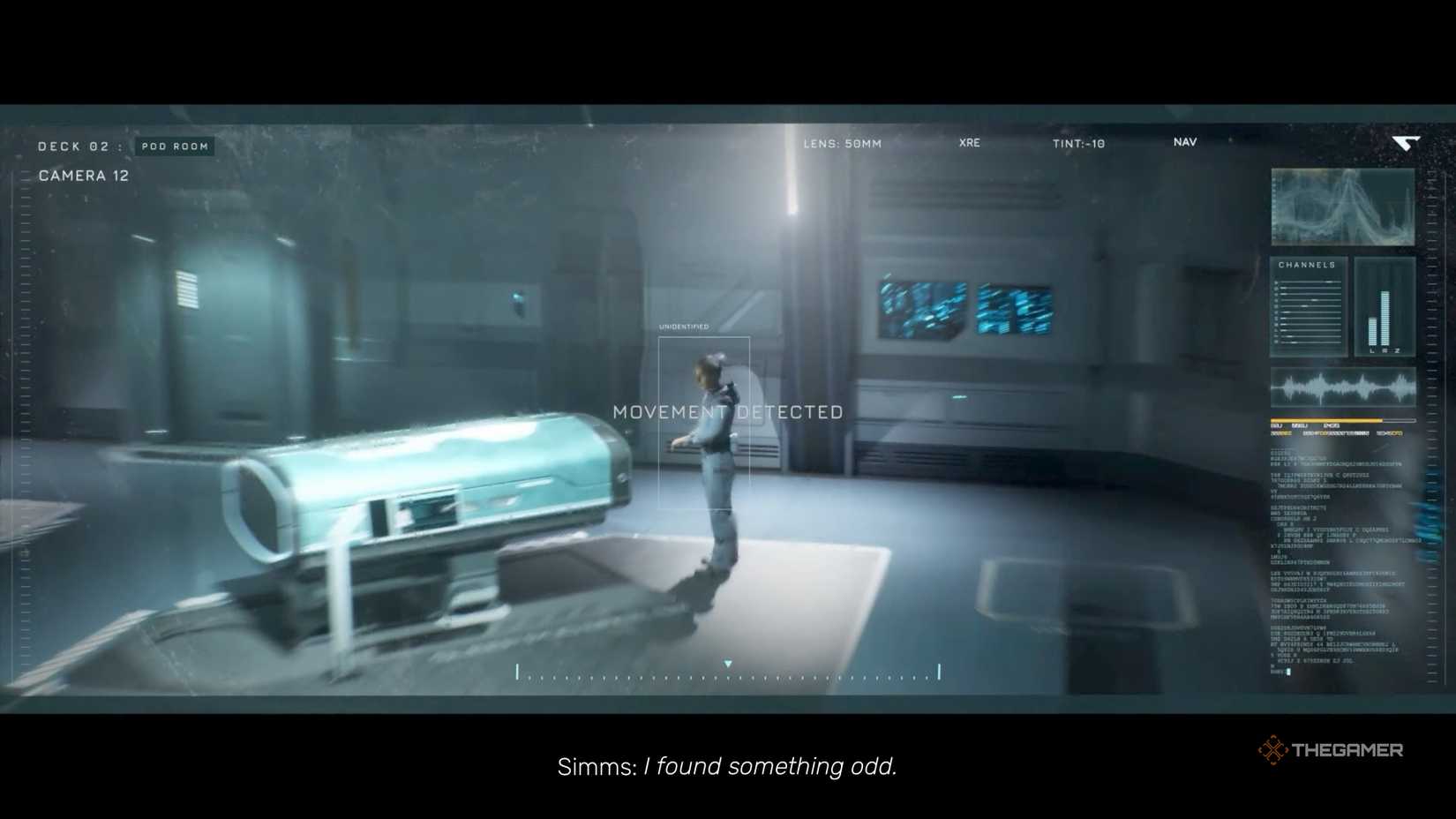 Simms near the sleep pod in the 8020 directive.