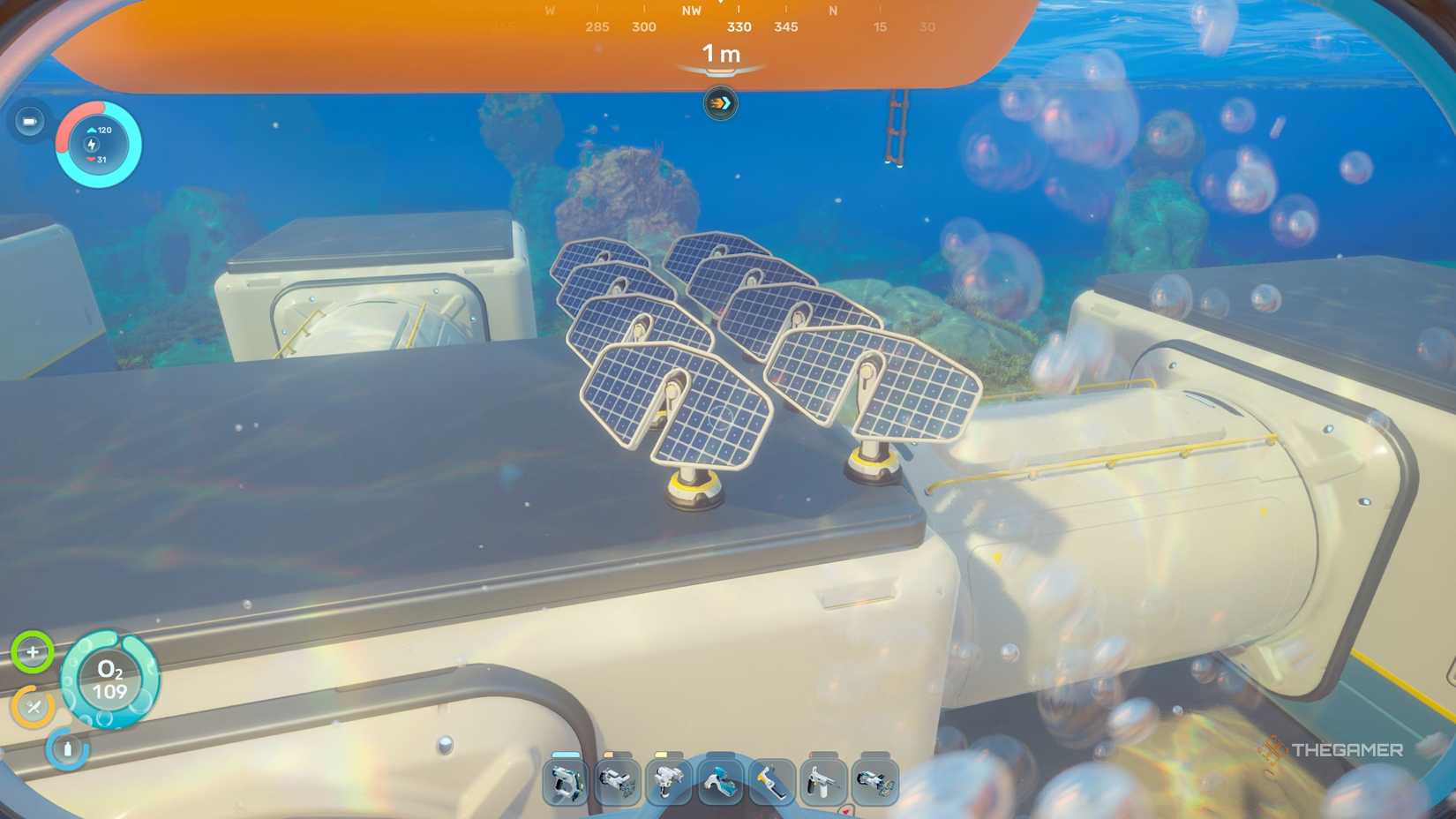 Subnautica 2 making solar panels close together.