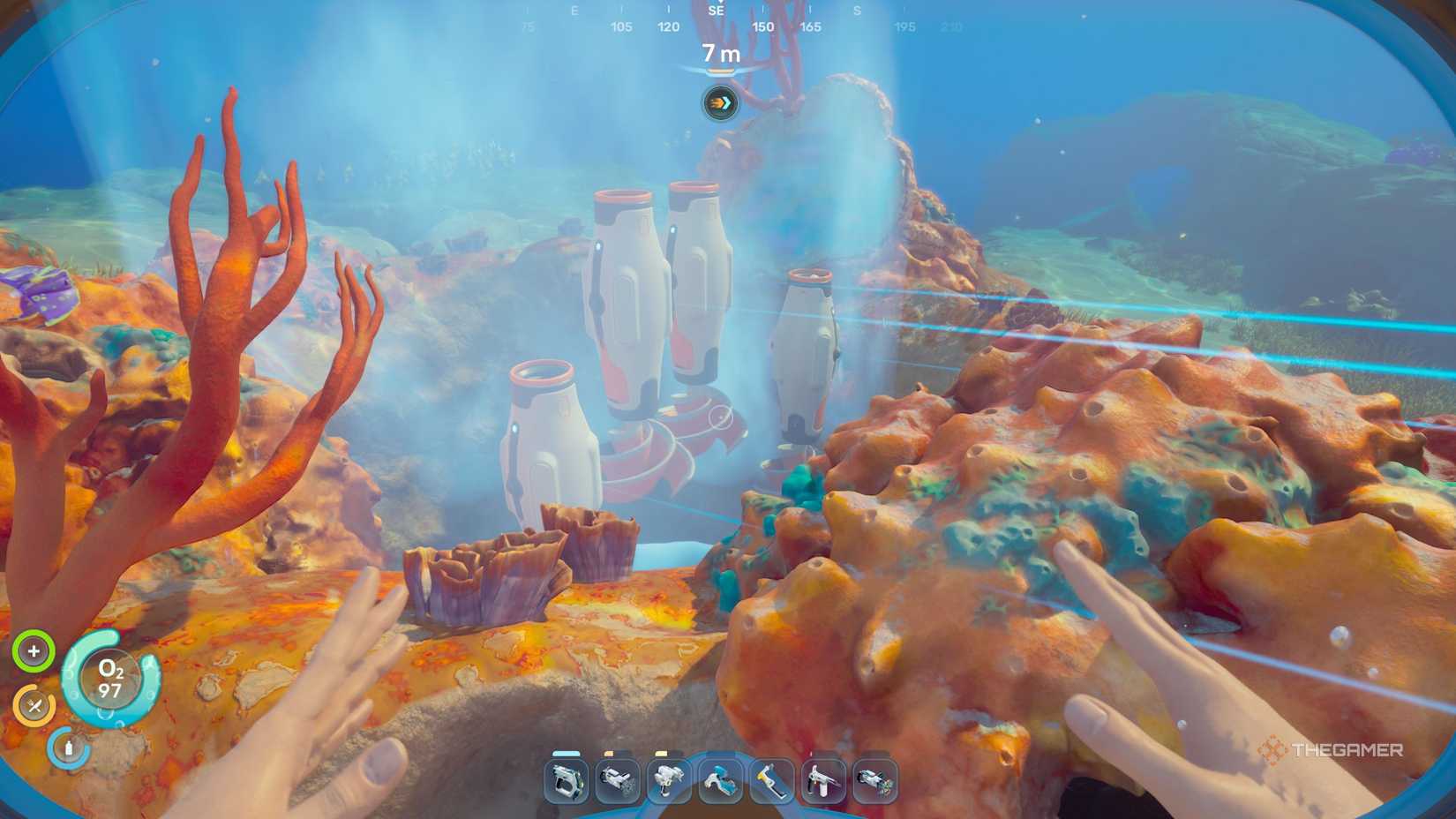Subnautica 2 using hydroelectric turbines on currents.