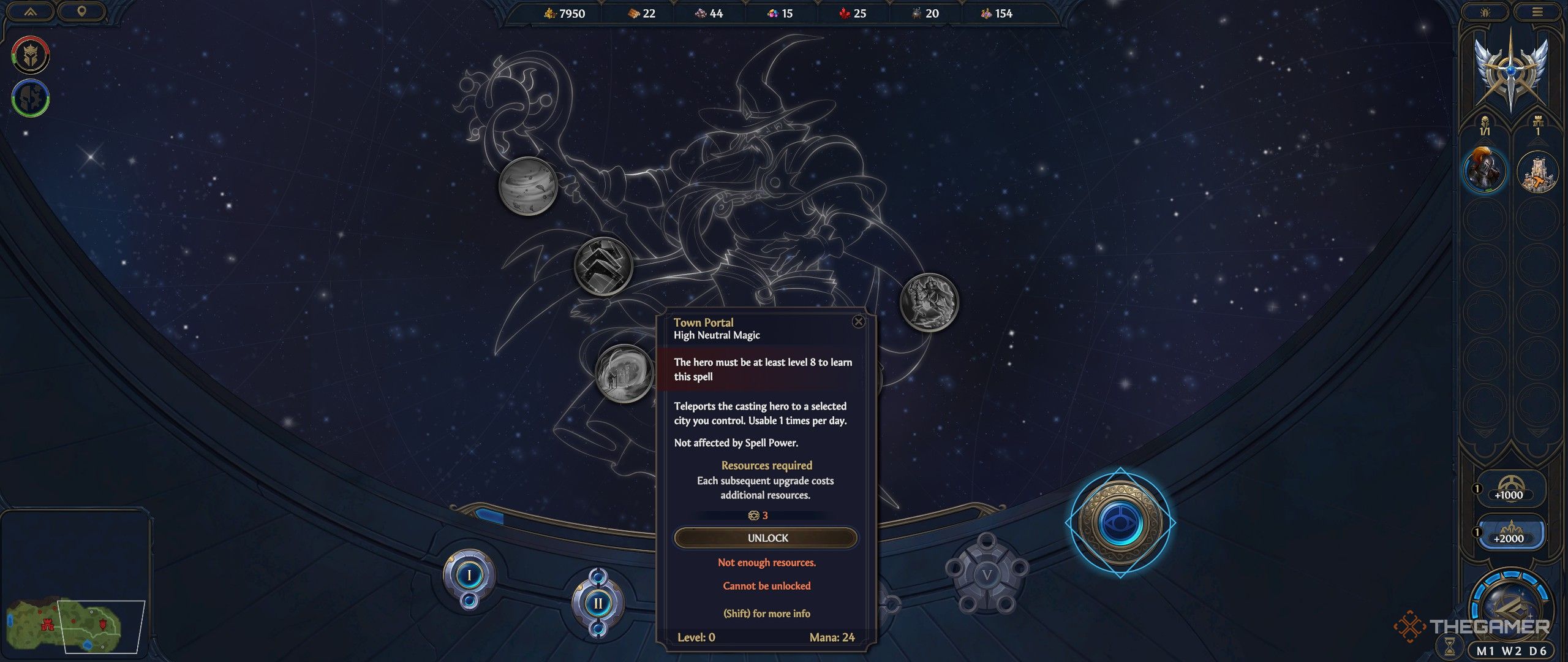 Astral Observatory screen from Heroes of Might and Mana Olden Era.