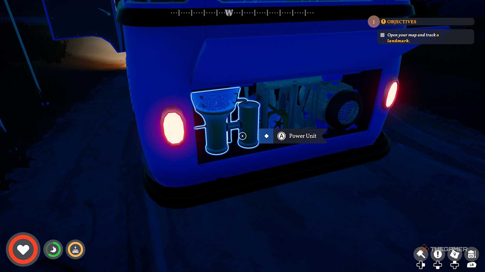In Outbound, the player hovers over the power supply.