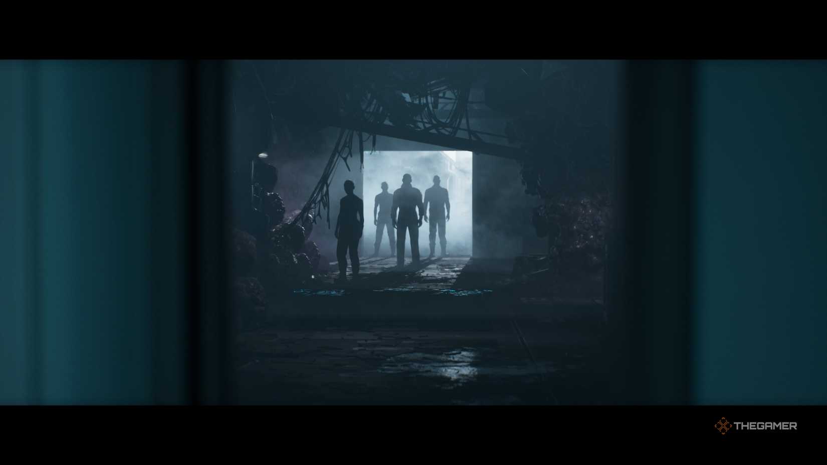 The shadows outside Hydroponics in episode six of The Dark Pictures Anthology Directive 8020.