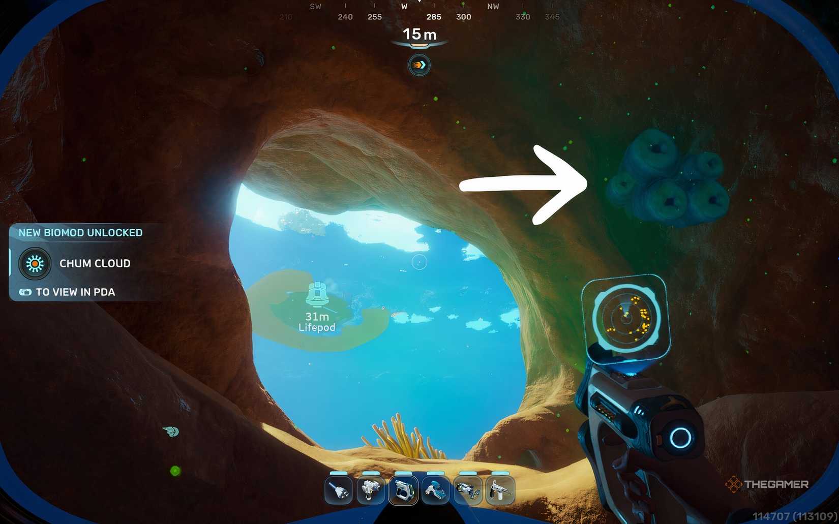 Toxic Sponge and lifepod in Subnautica 2.