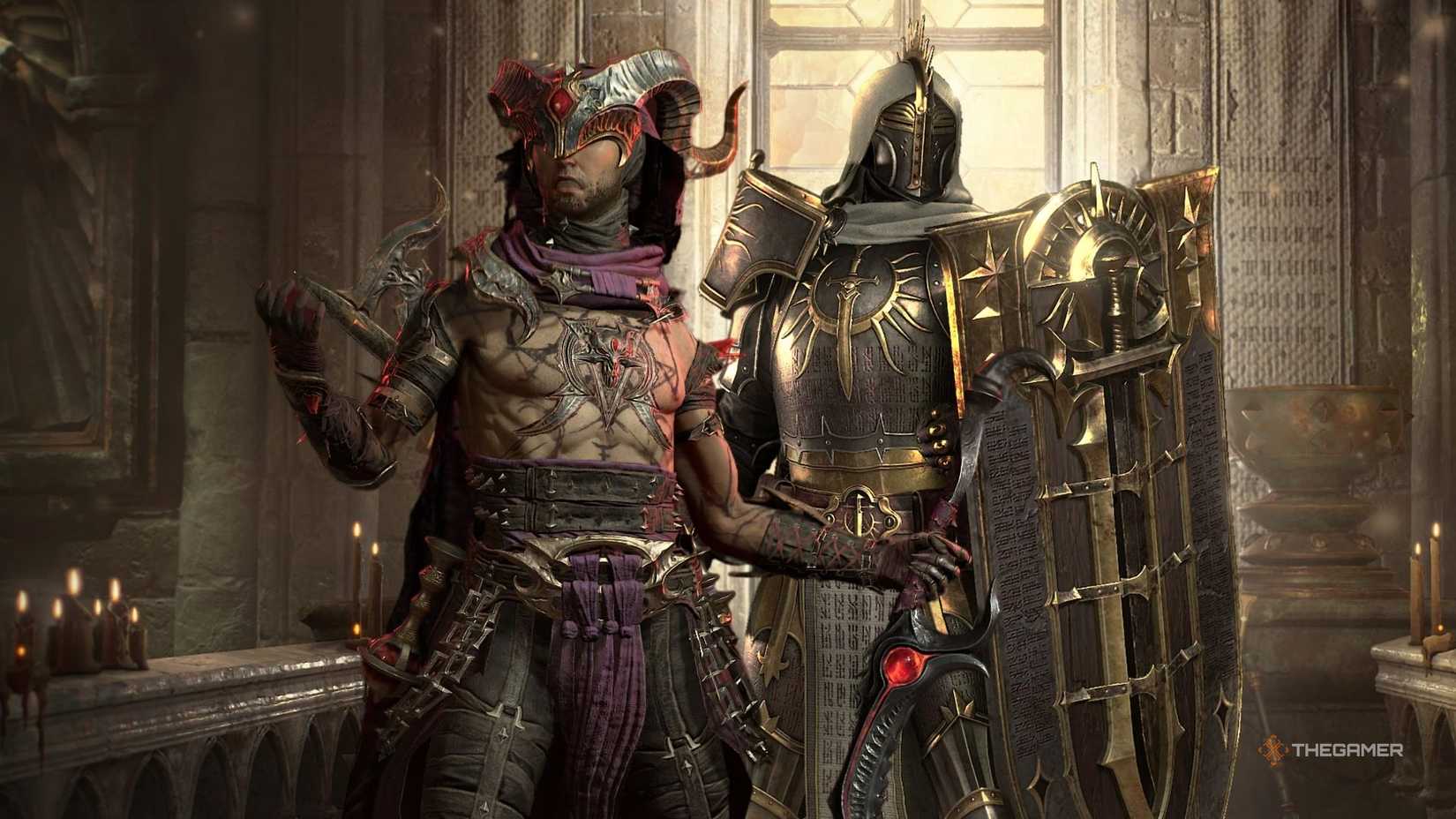 Two classes pose in Diablo 4.