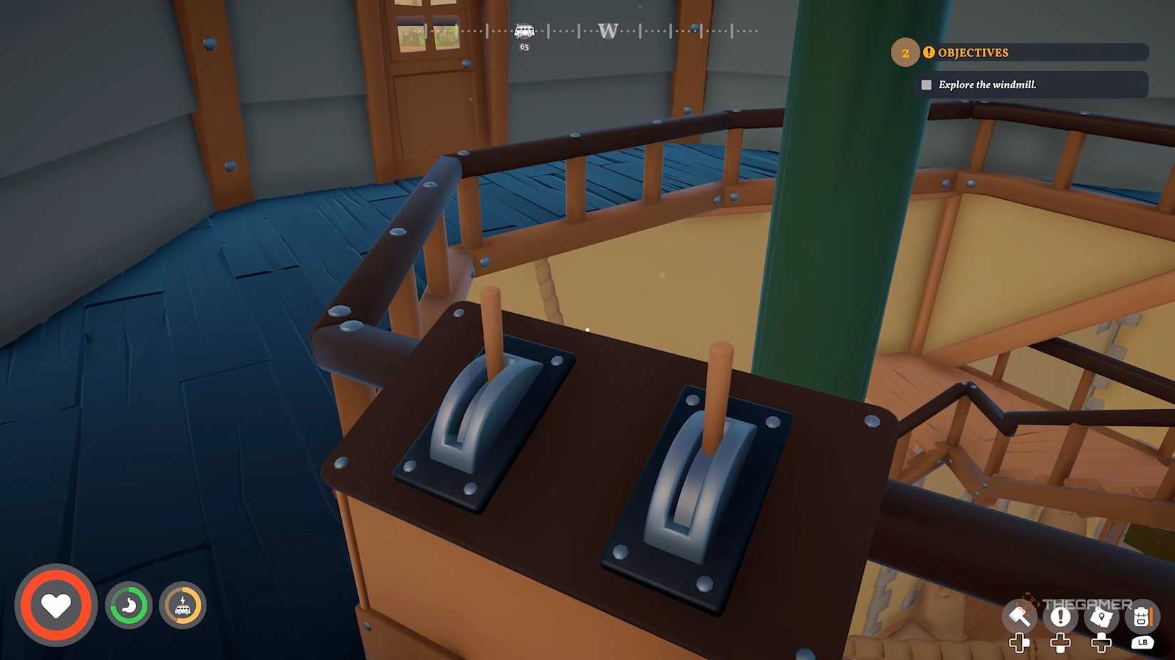 Two levers within the windmill in Outbound 2.