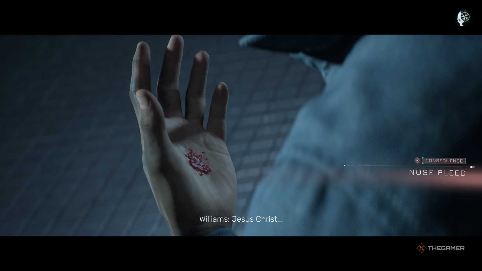 Williams has a nosebleed in the fifth episode of Director 8020.