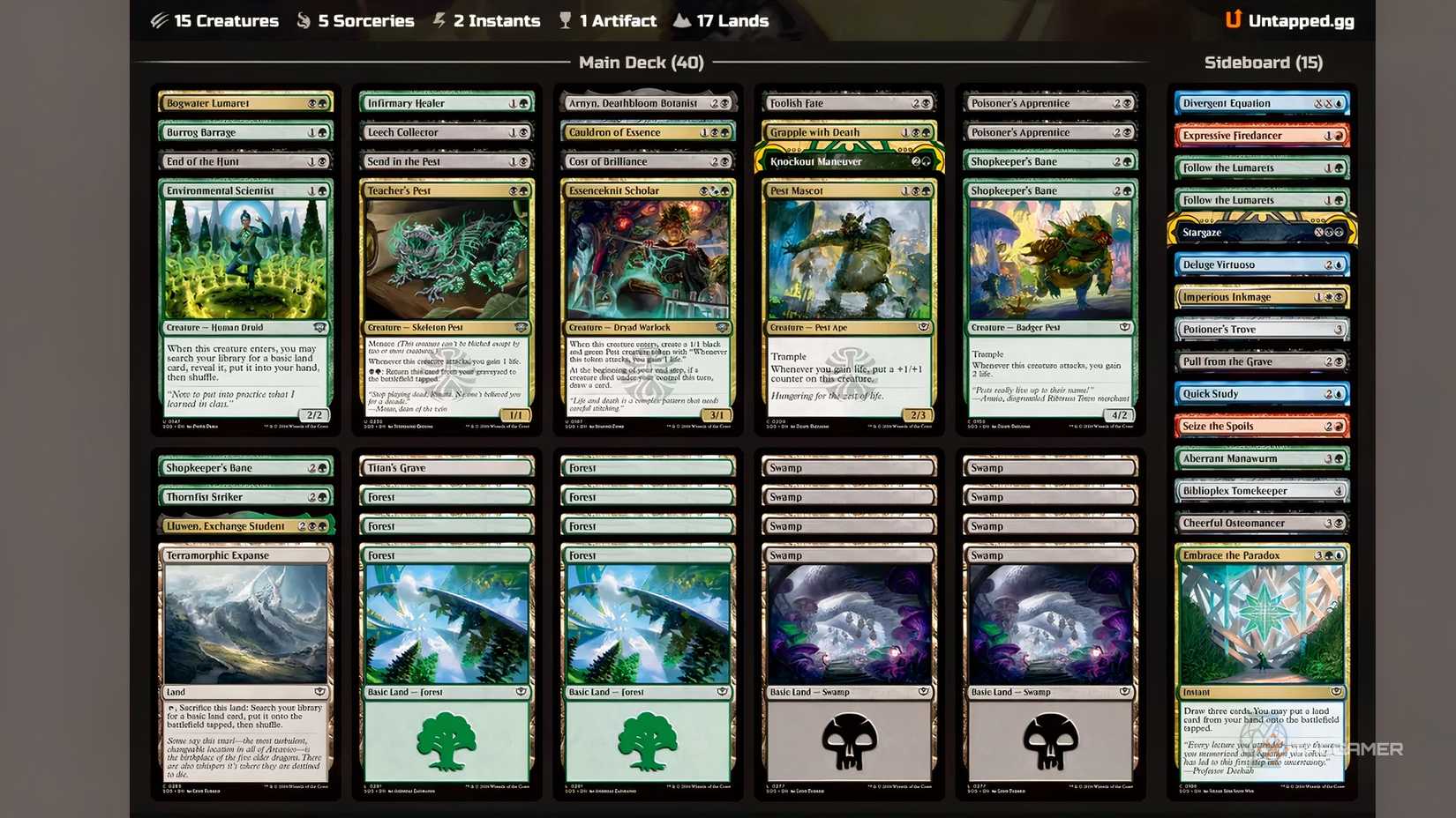 Witherbloom Condender Series MTG Draft Deck.