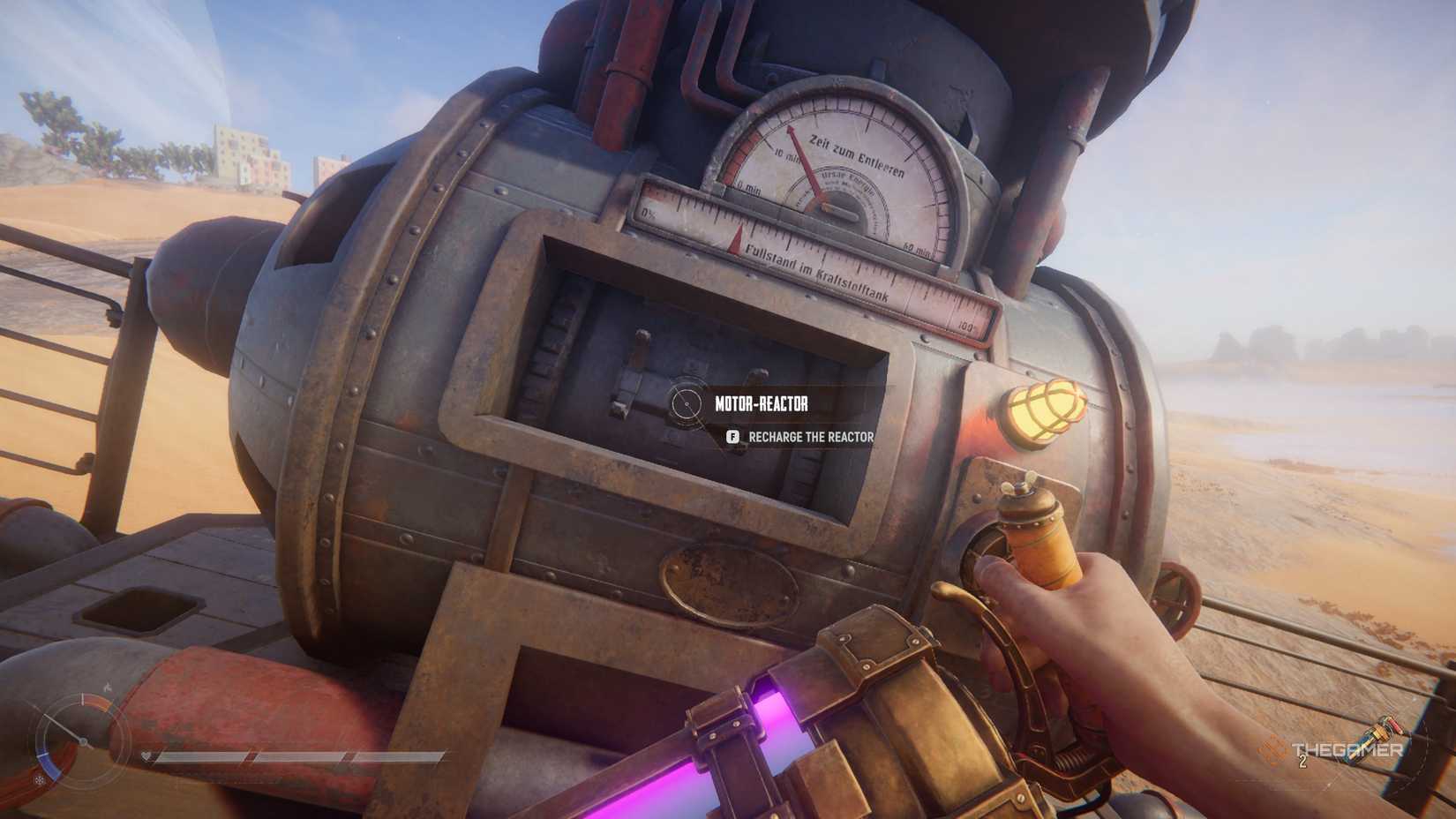 A player who cultivates an energy rod in the sand: Sophie's Invader.