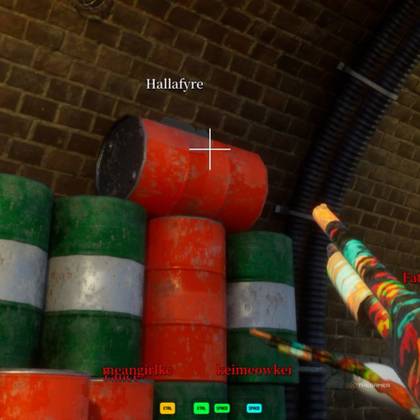 Sewers hiding spot 2: Lying on top of one of the oil barrels.