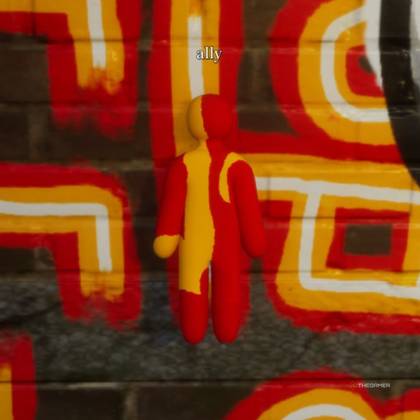 Sewers hiding spot 3: Painted as graffiti on the wall.