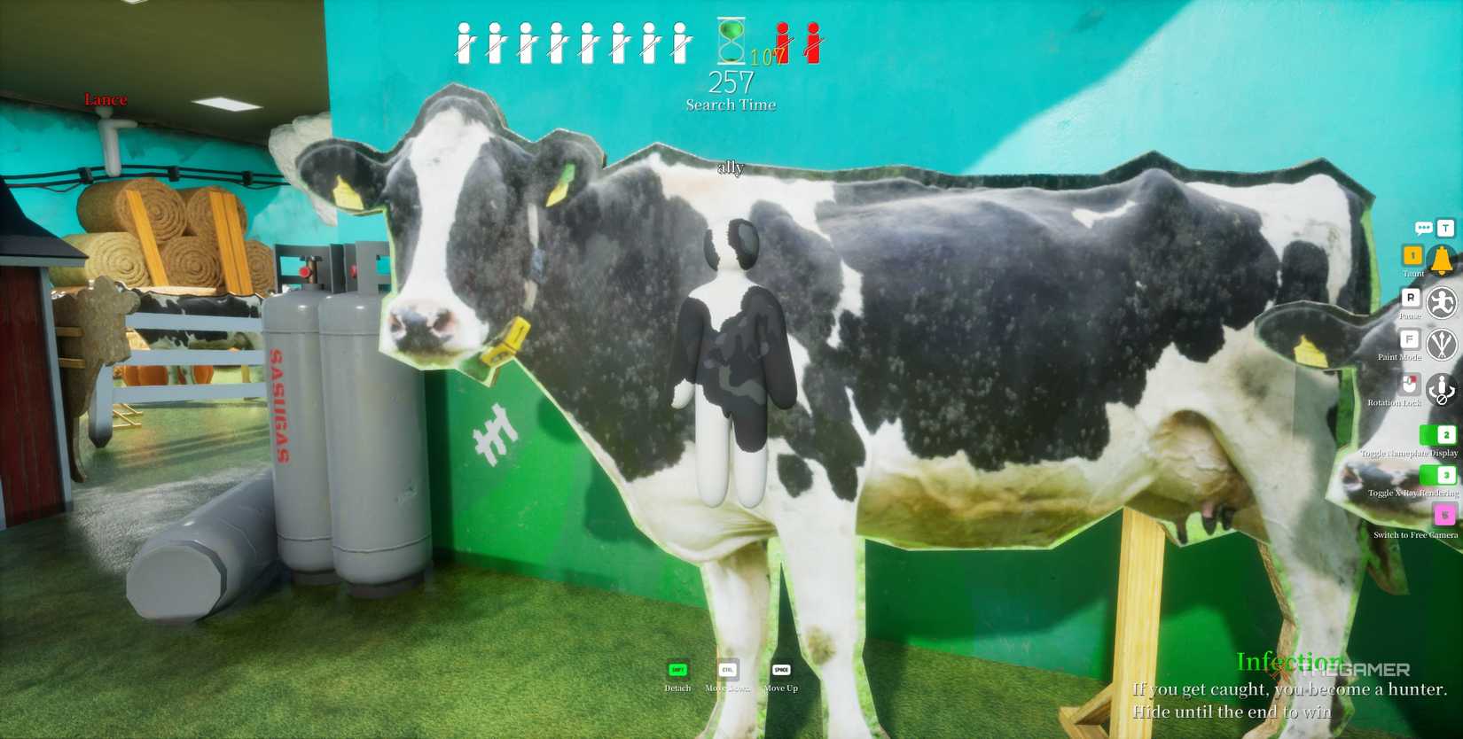 Mecha is disguised as a cow in a chameleon.