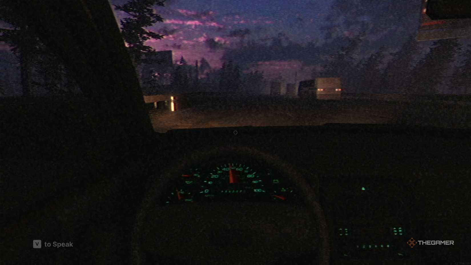 Marcus driving the car on interstate in Fears To Fathom Scratch Creek.