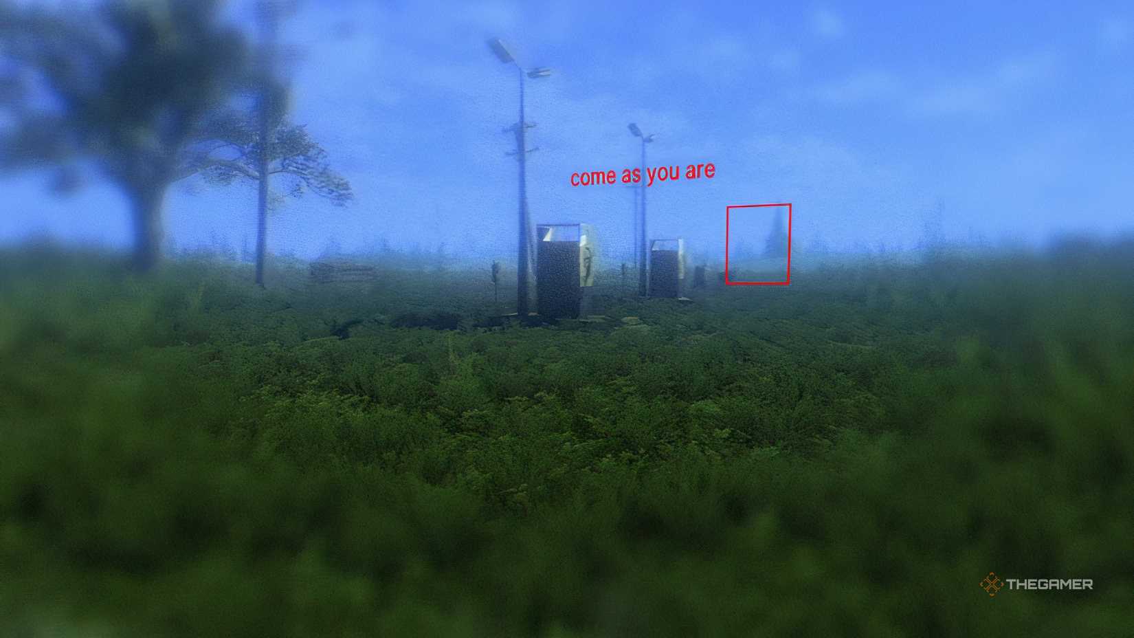 A field with a red box highlighting a church in Fears To Fathom Scratch Creek.