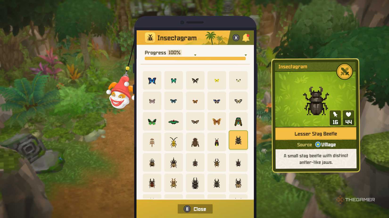 Player finding the locations of all insects and beetles in Dave the Diver: In The Jungle.