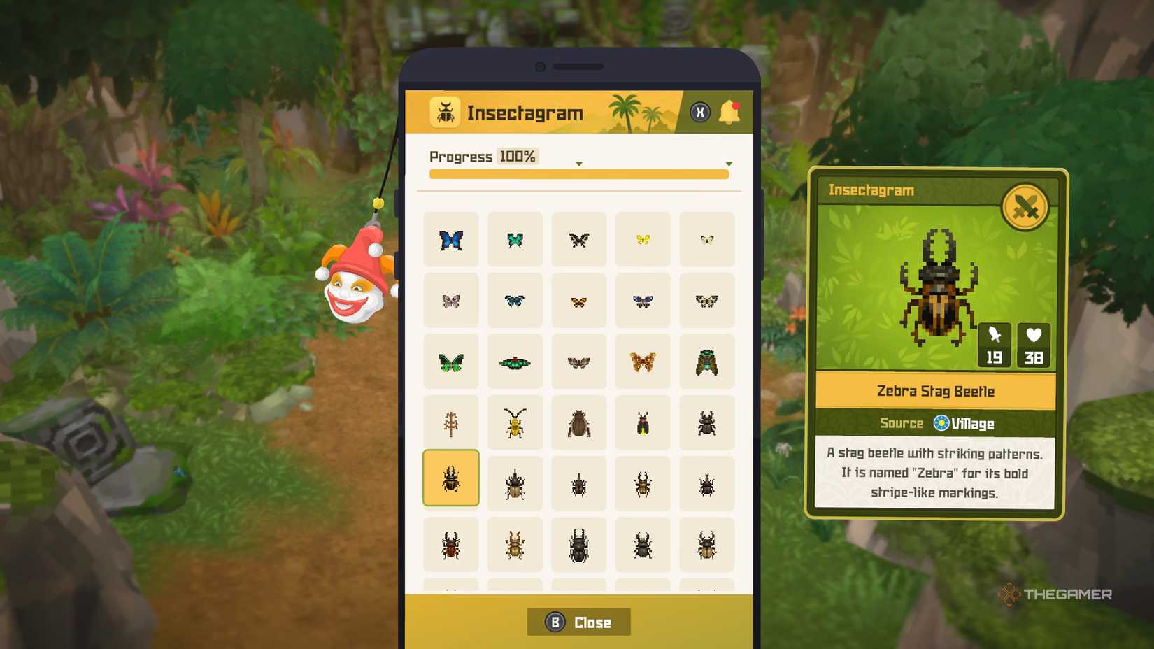Player finding the locations of all insects and beetles in Dave the Diver: In The Jungle.