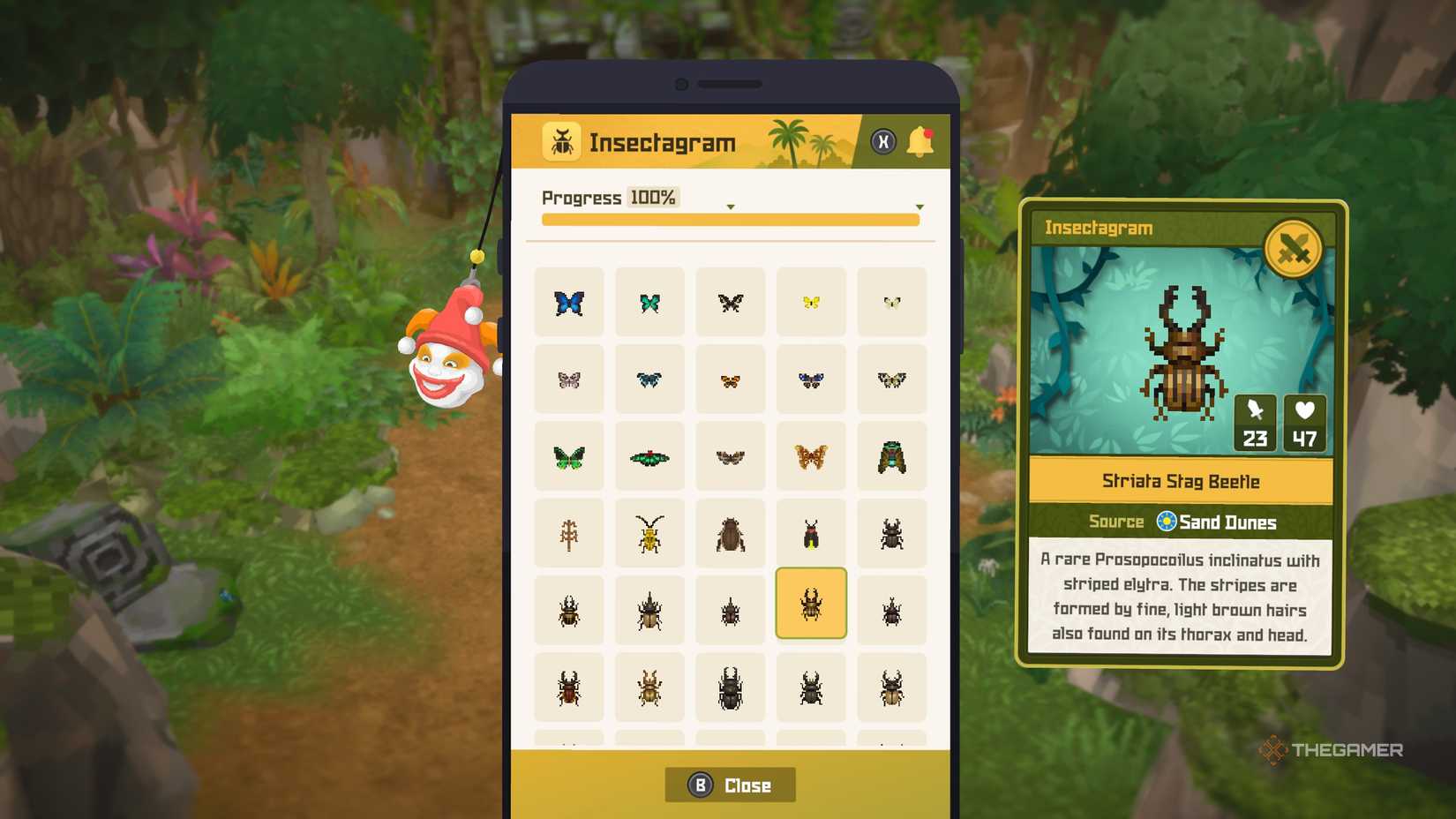 Player finding the locations of all insects and beetles in Dave the Diver: In The Jungle.