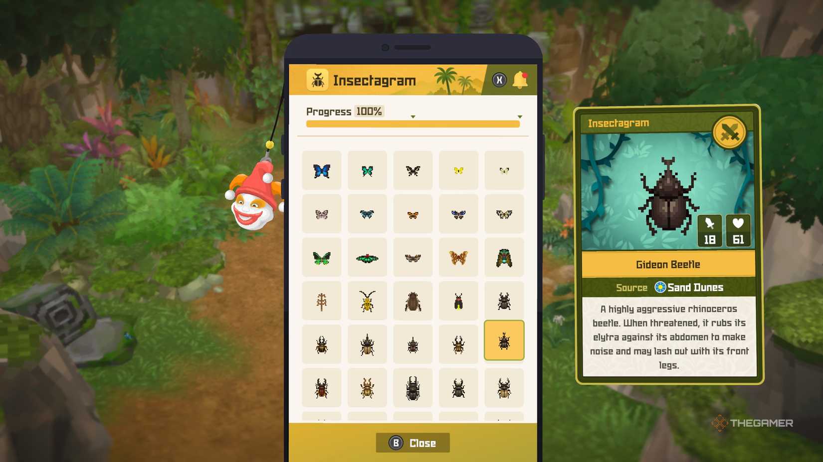Player finding the locations of all insects and beetles in Dave the Diver: In The Jungle.