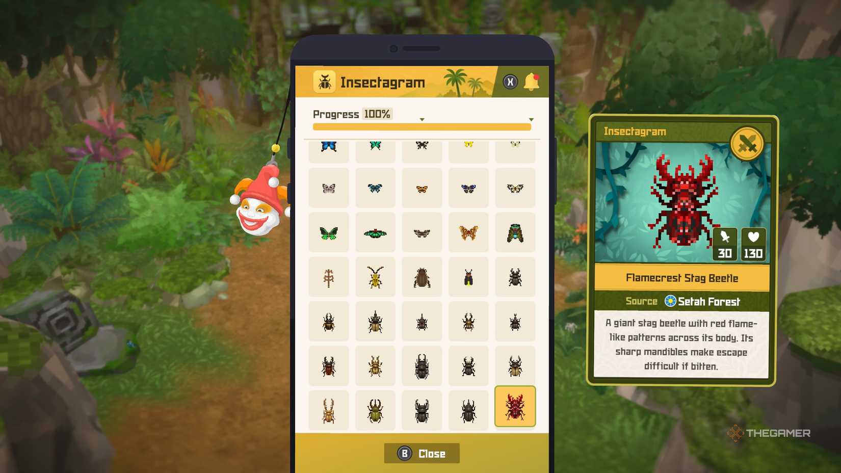 Player finding the locations of all insects and beetles in Dave the Diver: In The Jungle.