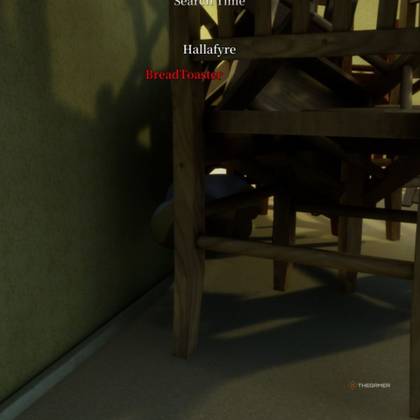 The Backrooms hiding spot 2: Tucked underneath one of the chair stacks.
