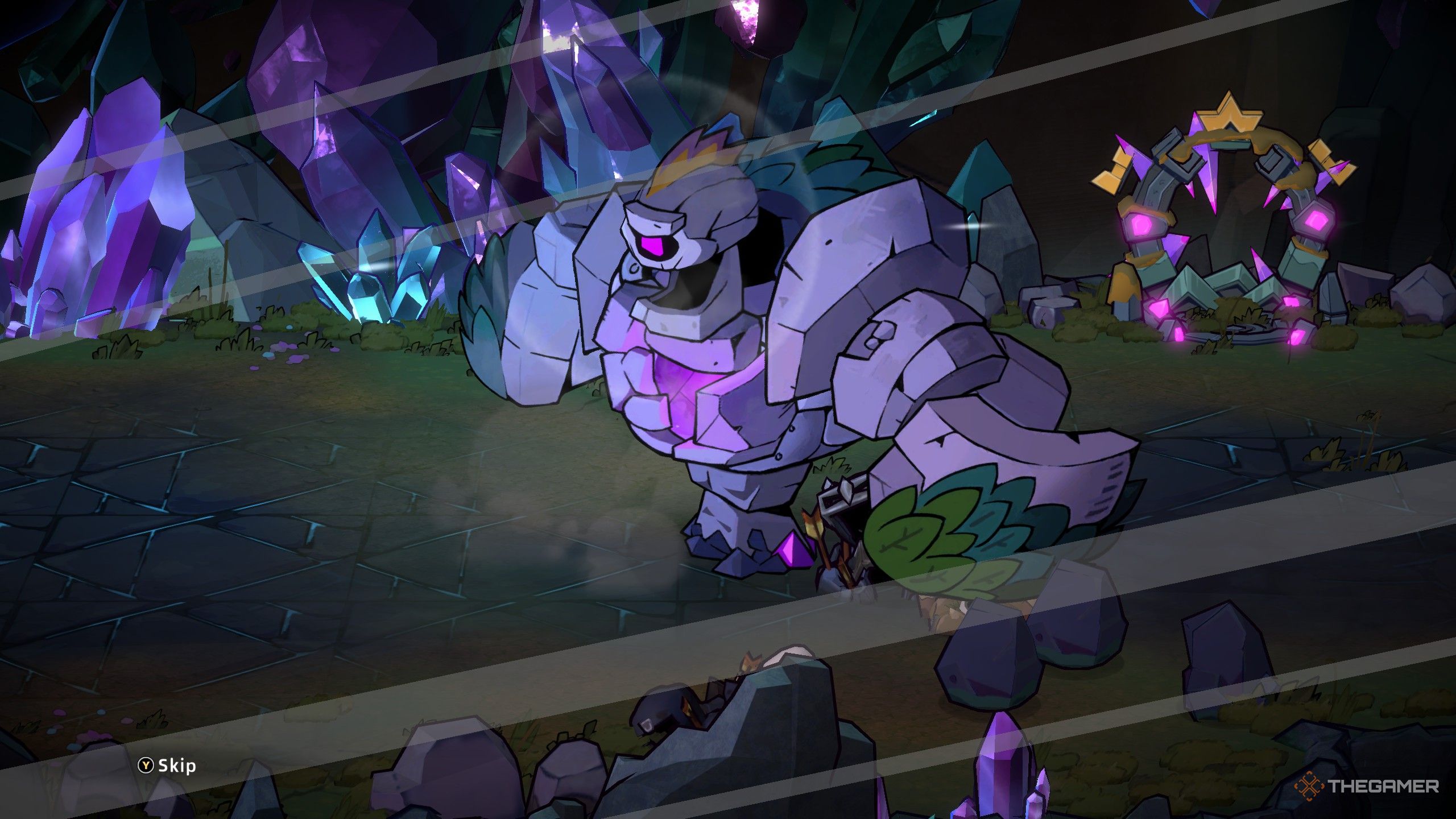 A player who beats the Crystal Mountain Behemoth boss in Lost Castle 2.