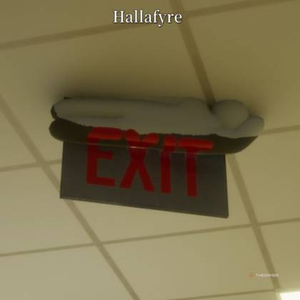 The Backrooms hiding spot 4: Painted to resemble an exit sign.