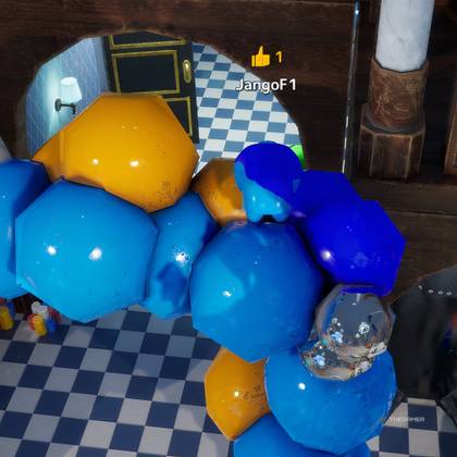 Penguin Hotel hiding spot 3: On the balloon garland.