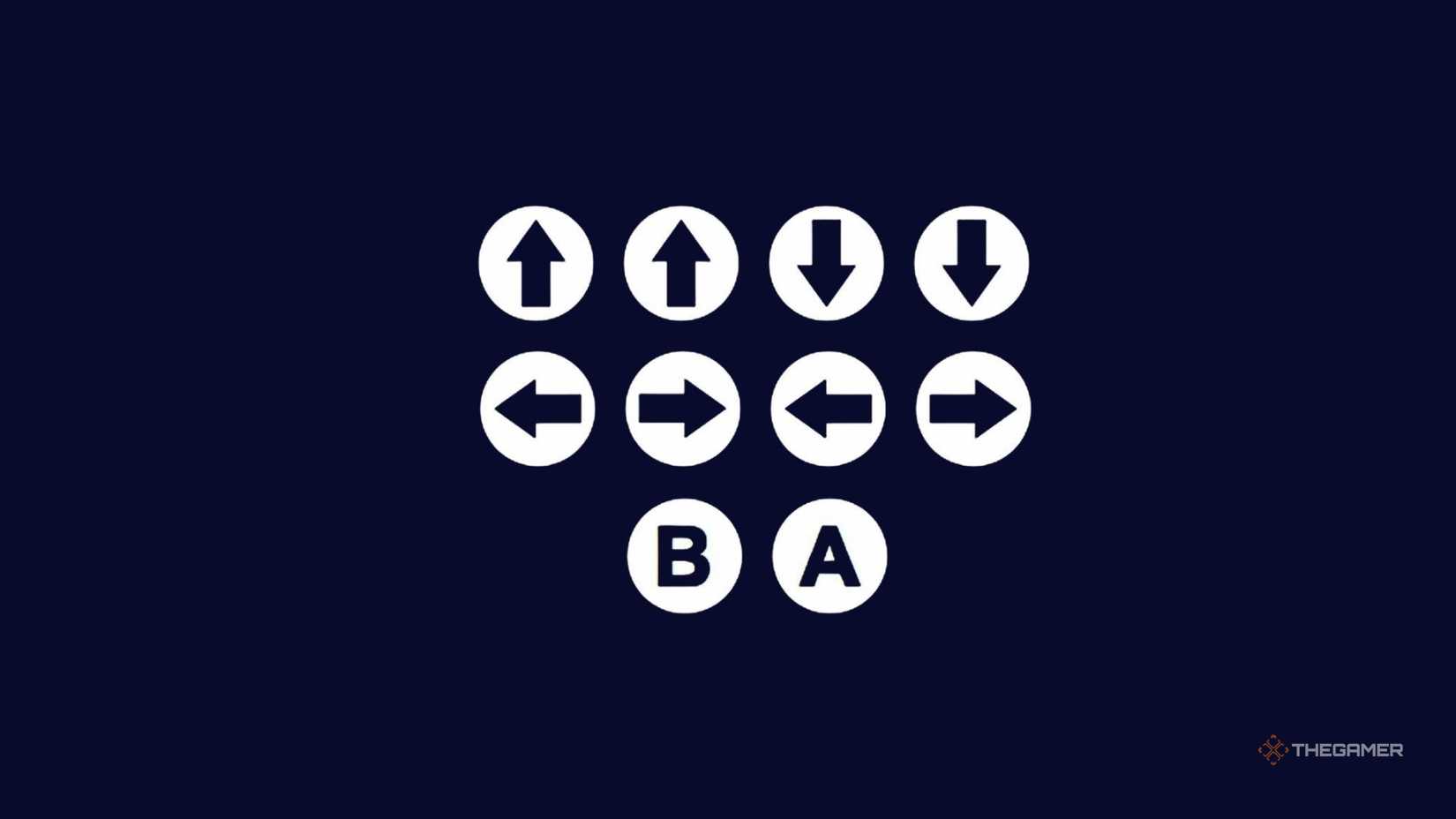 Cheat codes in front of a navy background.