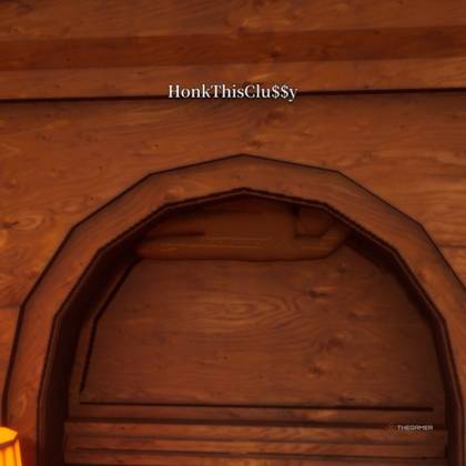 Hide-and-Seek Mansion hiding spot 6: Painted to match one of the wooden arch walls.