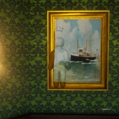Hide-and-Seek Mansion hiding spot 7: Painted to resemble one of the paintings in the hallway.