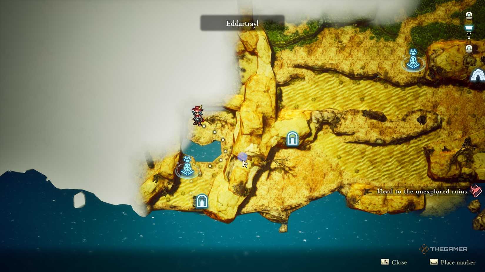 A half-open world map in The Adventures of Elliot The Millennium Tales.
