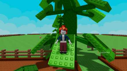 A player on a beanstalk in Grow a Garden 2.