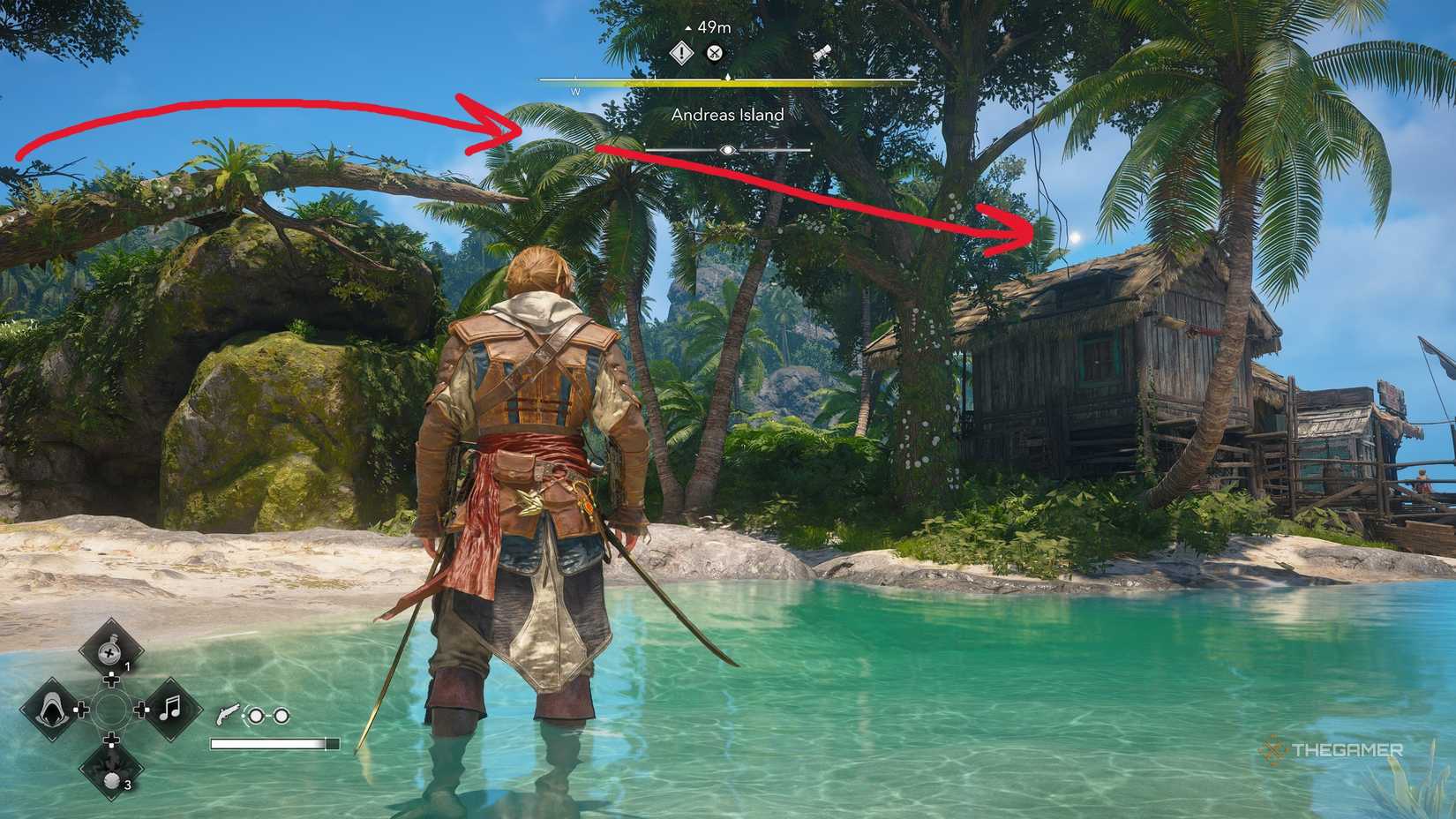 بازیکنی که همه چیزهای کلکسیونی را در جزیره آندریاس در Assassin's Creed: Black Flag Resynced پیدا می کند.
