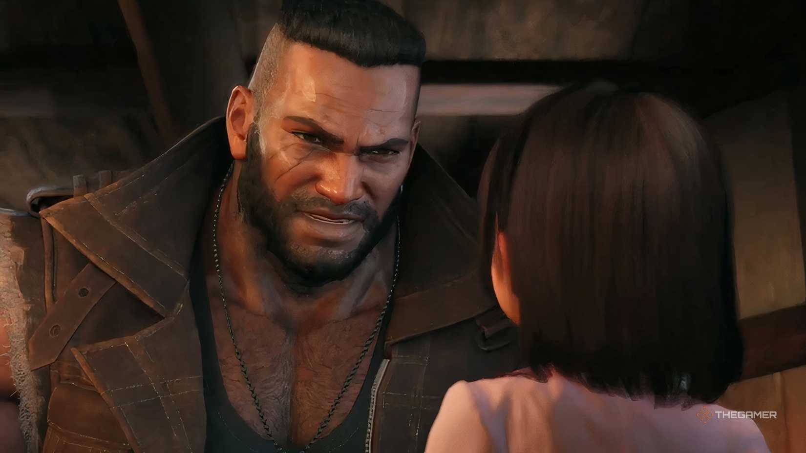 Barret and Marlene in Final Fantasy 7 Remake.