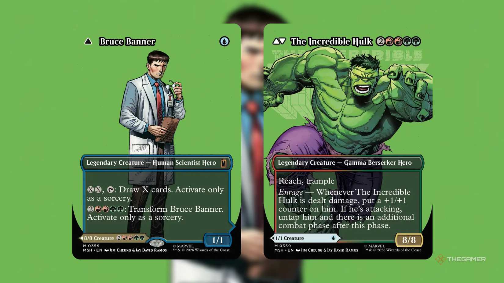 Bruce Banner The Incredible Hulk Green Logo MTG Card.