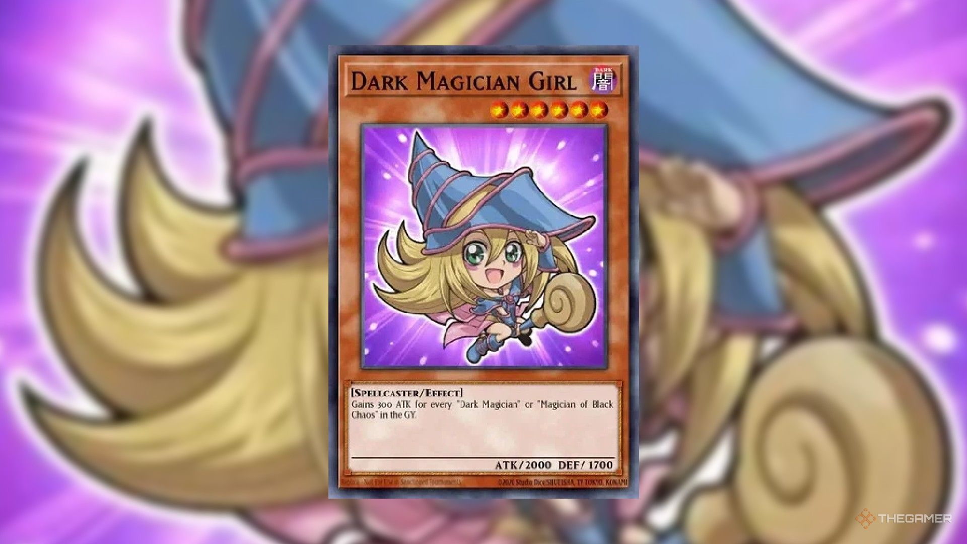 Carta Dark Magician Girl em versão Chibi